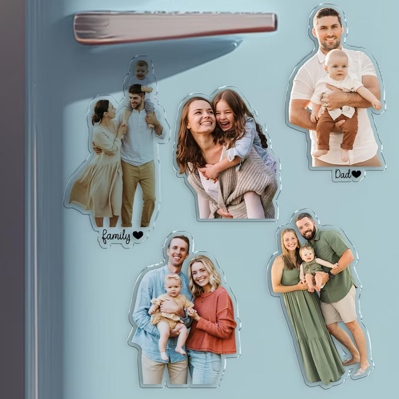 Personalized Family Photo Stickers Custom Magnetic Picture Decals for Refrigerator Home Decor Unique Gift for Anniversary Birthday or Special Occasion
