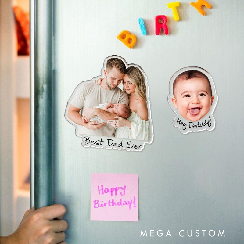 Personalized Custom Family Photo Acrylic Magnet Family Photo Keepsake Gift Picture Fridge Magnet New Family Keepsake Gifts