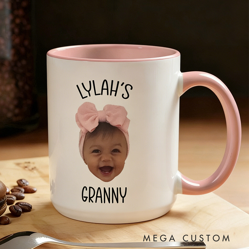Personalized Baby Face Photo Mug For Grandpa Baby Face Coffee Mug Grandma Mug Gift Custom Face Mug For Fathers Day