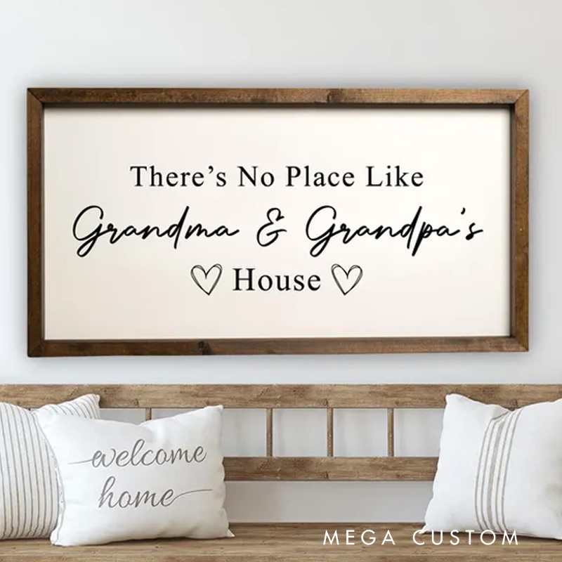 Personalized There's No Place Like Grandma & Grandpa's House Grandparents Sign Grandparents Gift Grandma and Grandpa Sign Gift For Grandma