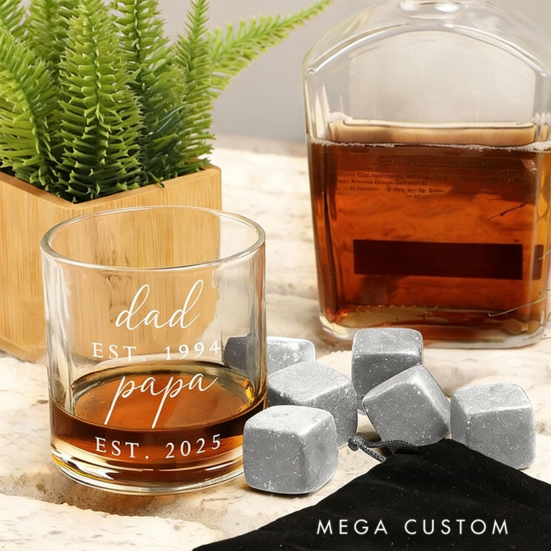 Personalized Grandpa Whiskey Glass Gift New Grandpas Custom Name Future Papa Pregnancy Announcement First Time Nonno Paps Gifts