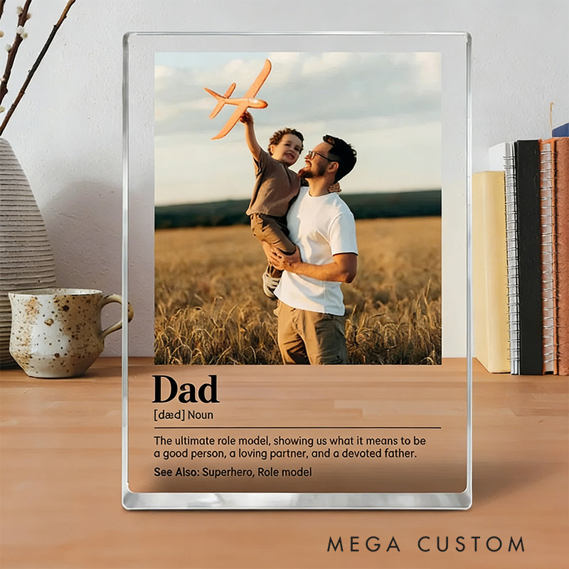 Personalized Picture Frame Acrylic Photo Block Custom Photo Gift Dad Acrylic Block Dad Photo Gift Father's Day Gift Gift for Dad