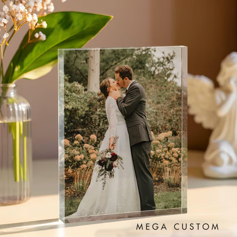 Personalized Dad and Daughter Acrylic Photo Block Custom Picture Gifts for Dad Sentimental Fathers Day Photo Keepsake Birthday Gift from Daughter