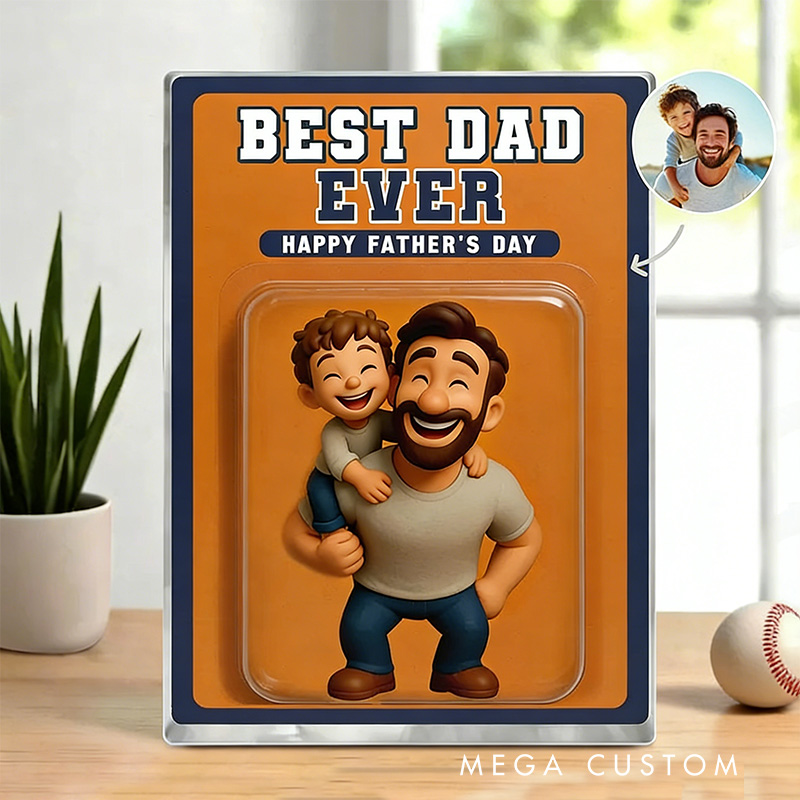 Personalized Fathers Day Gift For Dad Photo Dad And Kids Action Figure Acrylic Block Best Dad Ever Gift For Daddy From Kids Dad Acrylic Block
