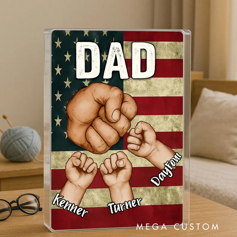 Personalized Figure Pack Packaging Acrylic Personalized Acrylic Block Plaque Father Day Gift for Dad Gift for Father Papa Gift Dad And Kid Gift
