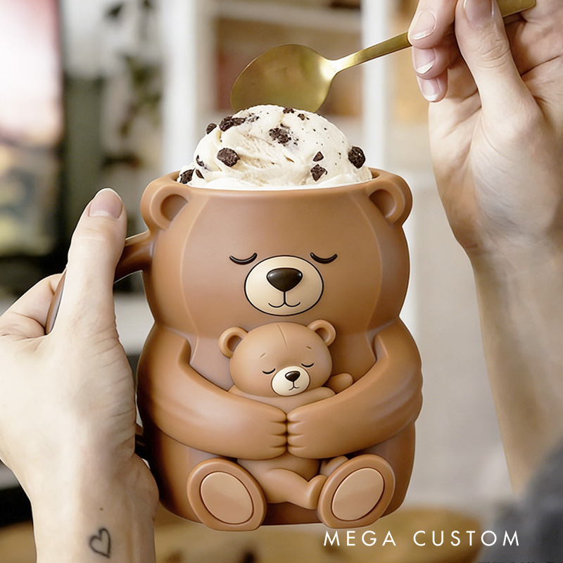 Personalized Bear Ice Cream Pint Holder Cute Custom Freezer Accessory for Kids and Adults Unique Gift for Birthday Fun Kitchen Decor Animal Design