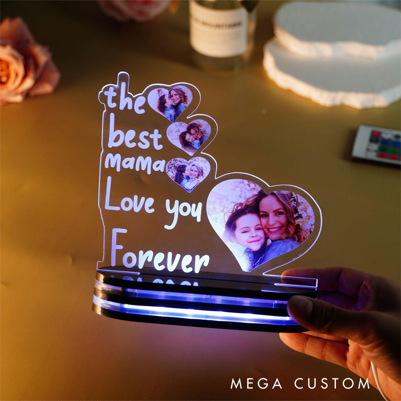 Personalized World's Best Mom Photo Acrylic Night Light