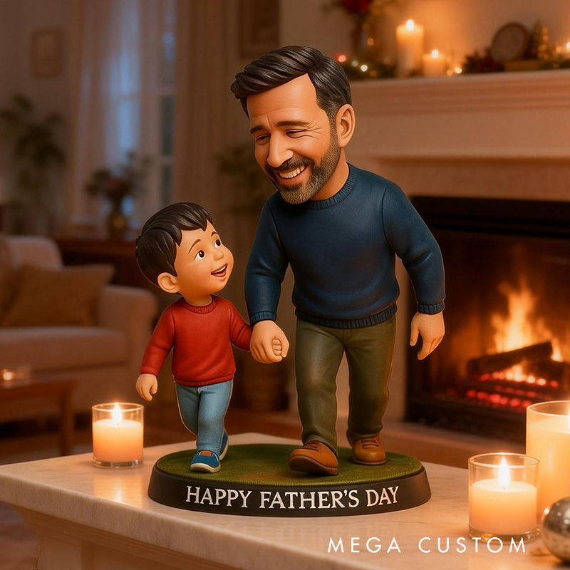 Personalized Father And Son Walking Together Portrait Plaque Father's Day Gift for Dad