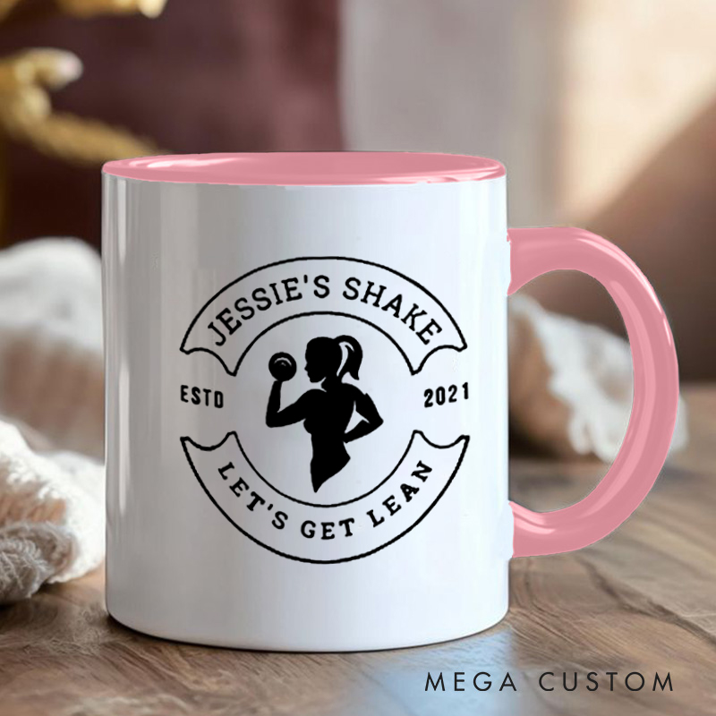 Personalized Fitness Mug with Lets Get Lean Shake Design Gift Motivational Coffee Cup for Fitness Enthusiasts Bodybuilders and Gym Lovers