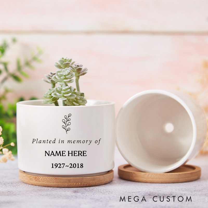 Personalized Memorial Planter Planted in Memory of Loved One Custom Condolences Gift Gift for Grieving Sorry for Your Loss Ceramic Indoor Pots
