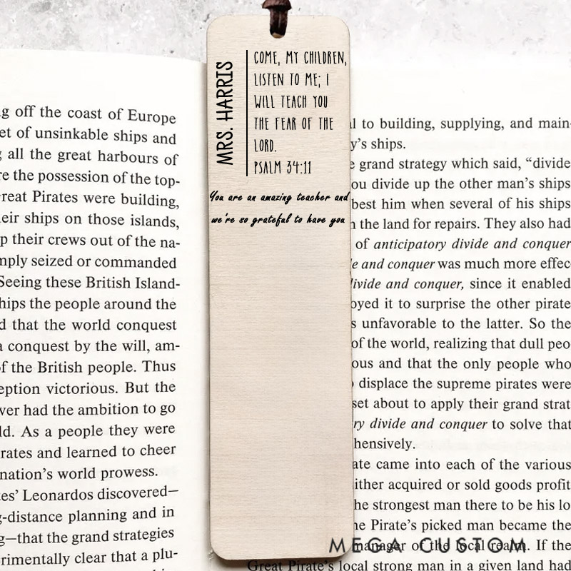 Personalized Teacher Appreciation Wood Bible Verse Bookmark with Name for Best Friend Christian Gift Unique Gifts for Religious Christmas Gift Idea