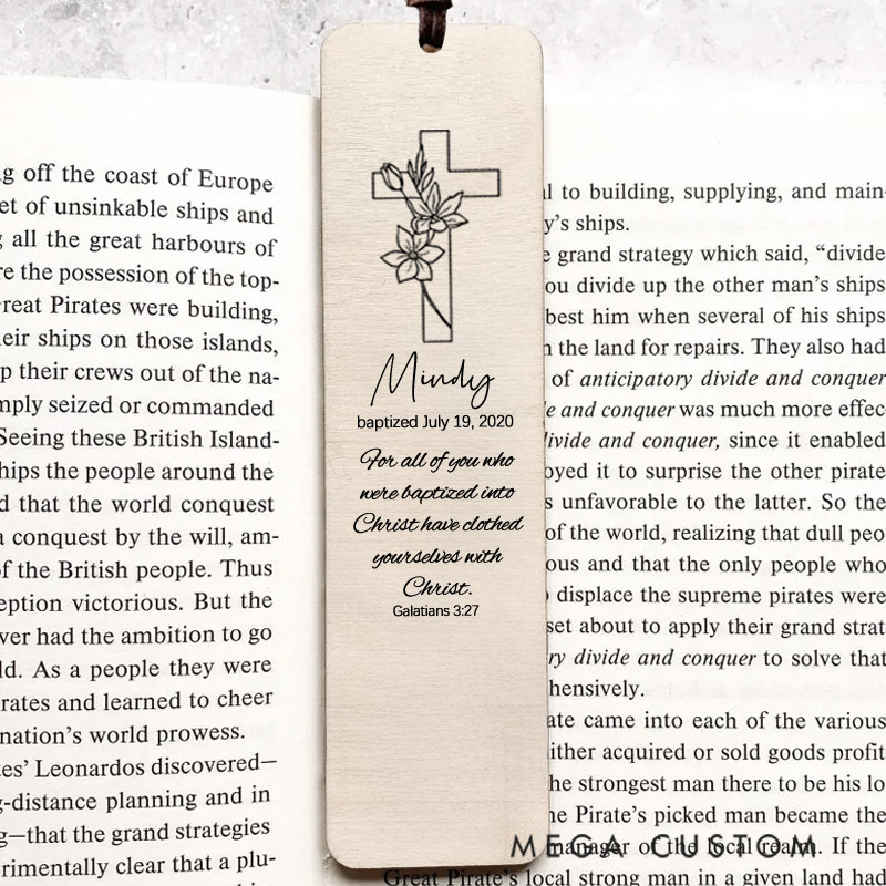 Personalized Wood Scripture Floral Inspiration Bookmark Bible Verse with Name for Best Friend Christian Gift for Birthday Unique Gifts for Religious Christmas Gift Idea