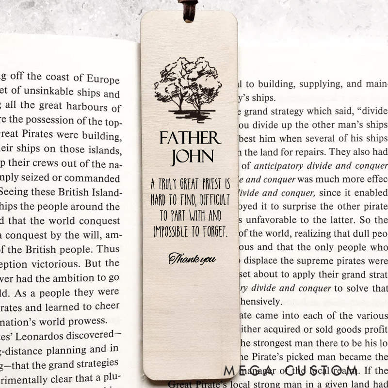 Personalized Pastor Gift Wood Bookmark with Name for Best Friend Christian Gift Unique Gifts for Religious Christmas Gift Idea