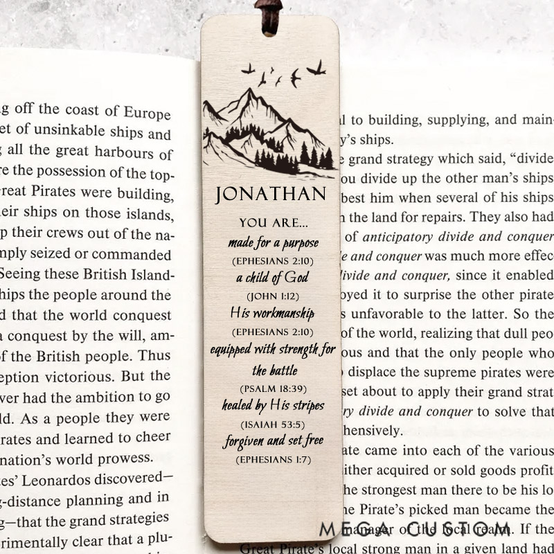 Personalized Wood Bible Verse Bookmark with Name for Best Friend Christian Gift for Birthday Unique Gifts for Religious Christmas Gift 