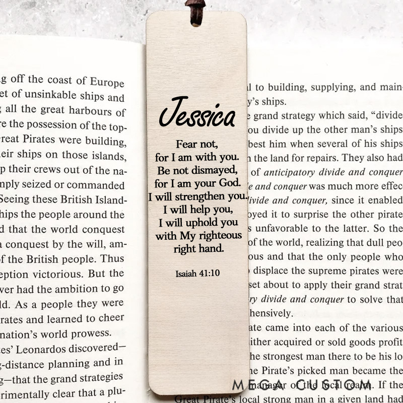 Personalized Wood Isaiah 41:10 Christian Bookmark Christian Gift for Birthday Unique Gifts for Female Unique Gifts for Women Bible Verse Art