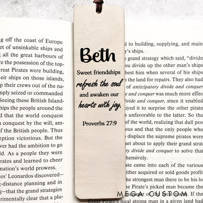 Personalized Wood Proverbs 27 Bookmark with Name for Best Friend Christian Gift for Birthday Unique Gifts for Christian Bible Study Church Holiday Gift