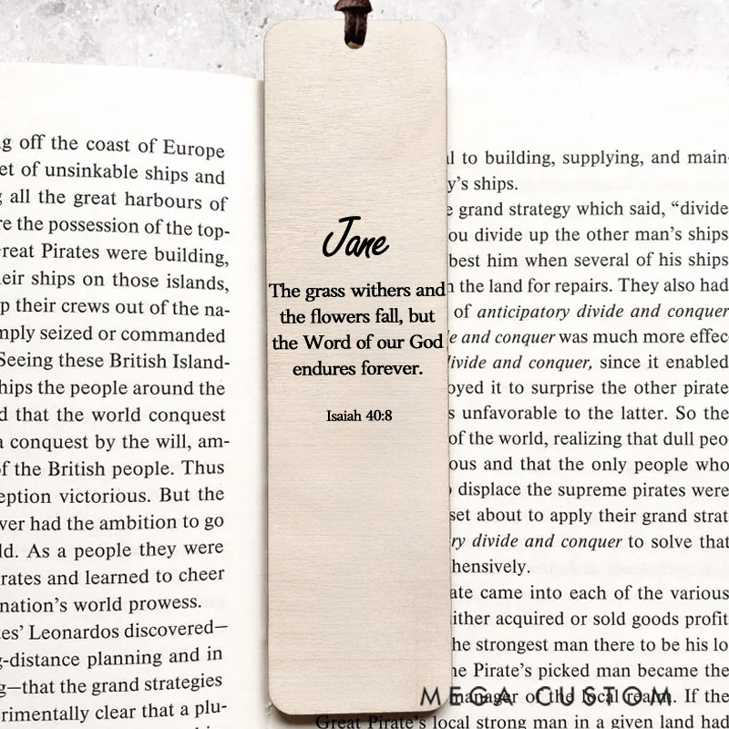 Personalized Wood Isaiah 40:8 Christian Bookmark Christian Gift for Birthday Unique Gifts for Female Unique Gifts for Women Bible Verse Art
