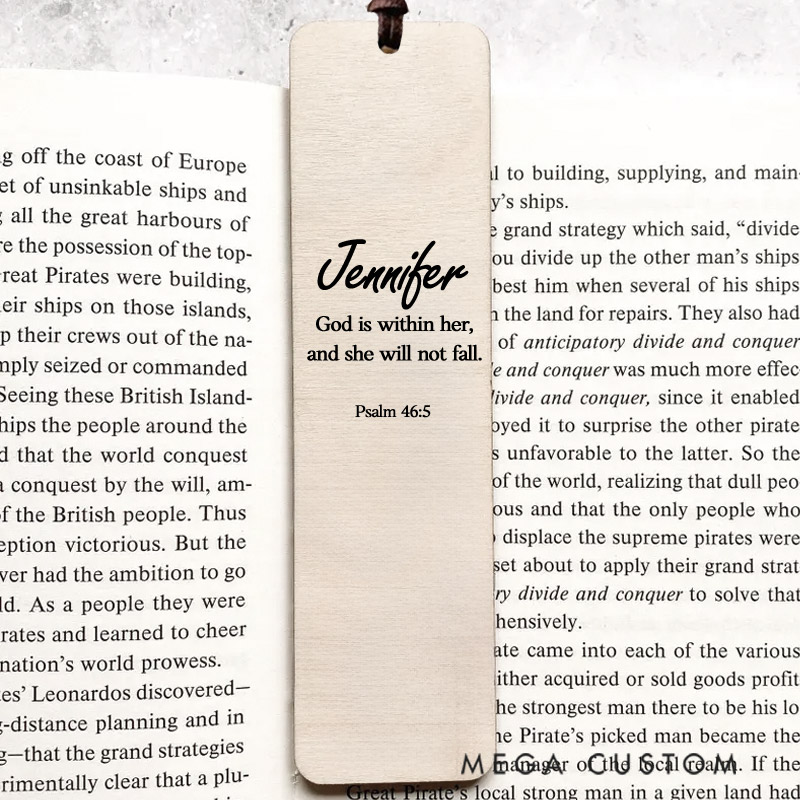 Personalized Wood Psalm 46:5 Christian Bookmark Christian Gift for Birthday Unique Gifts for Female Unique Gifts for Women Bible Verse Art
