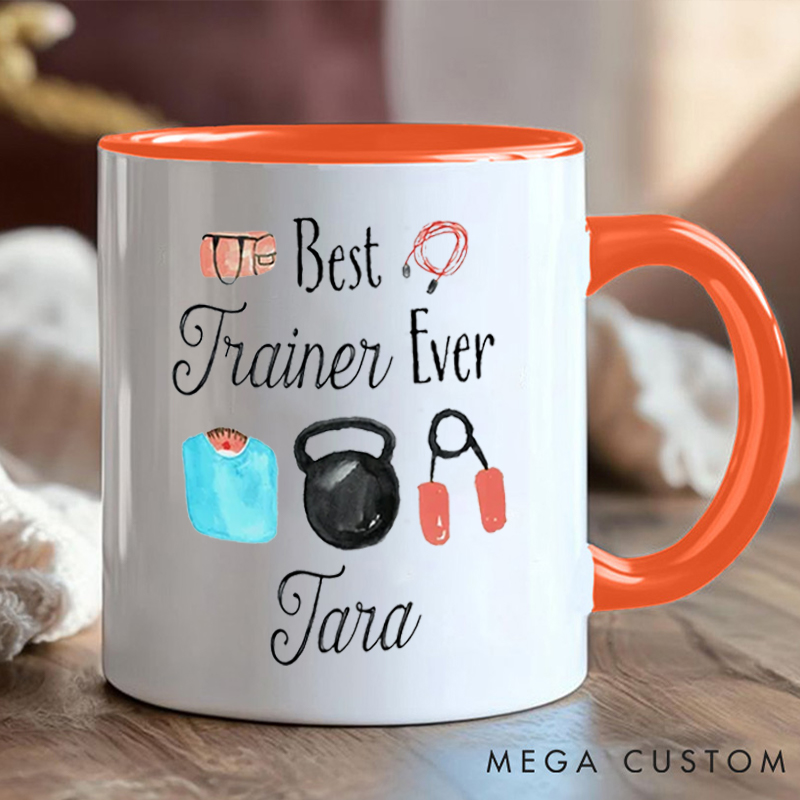 Personalized Personal Trainer Mug with Fitness Coach Mug Gift Motivational Coffee Cup for Fitness Enthusiasts Bodybuilders and Gym Lovers