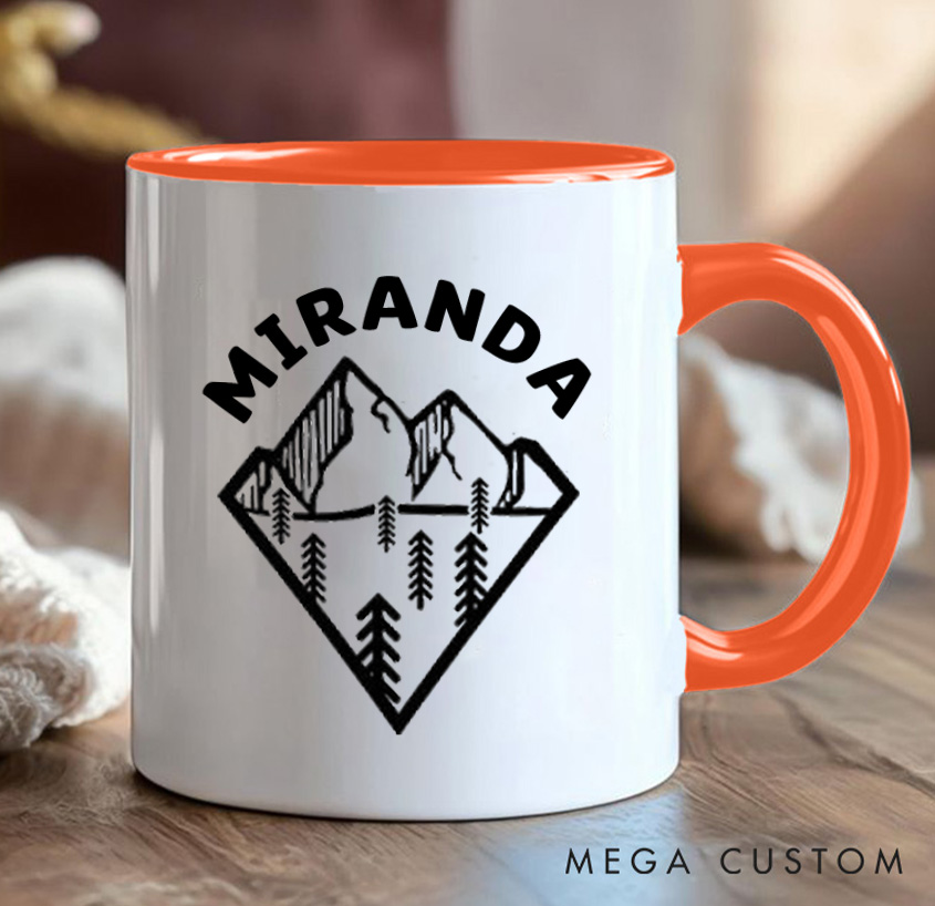 Personalized Peaks and Pines Adventure Mug Mountain Camping Hiking Mug Gift for Outdoors Nature Lovers