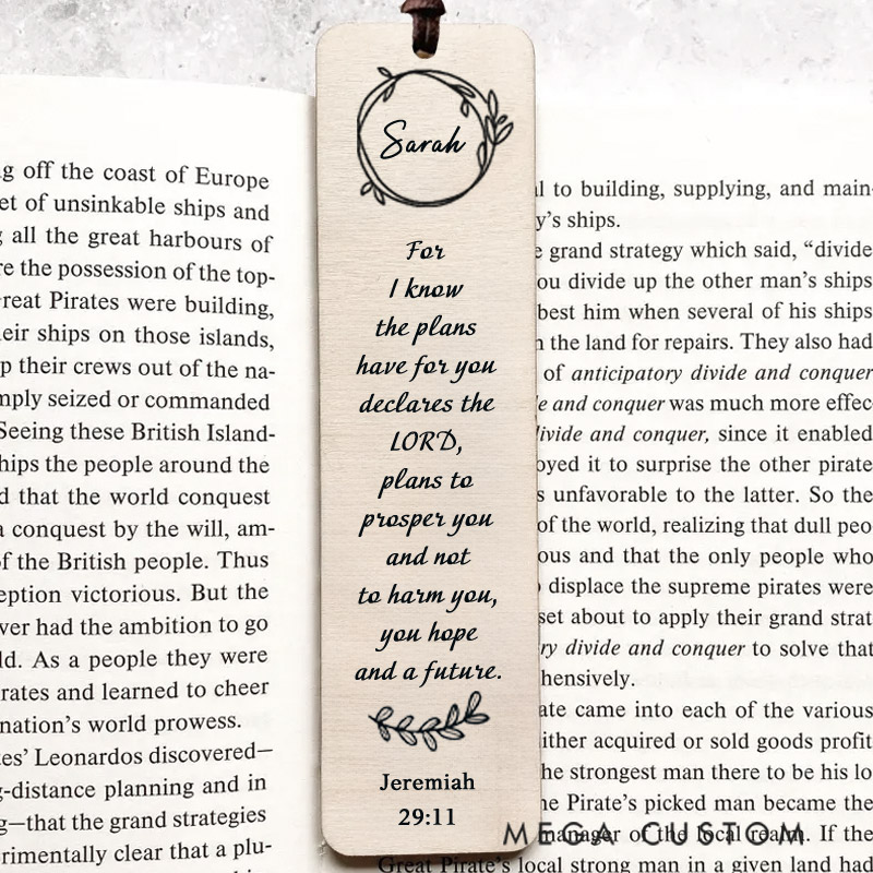 Personalized Wood Christian Bible Verse Bookmark Engraved with Scripture and Custom Name Christian Gifts for Women Unique Gifts for Religious