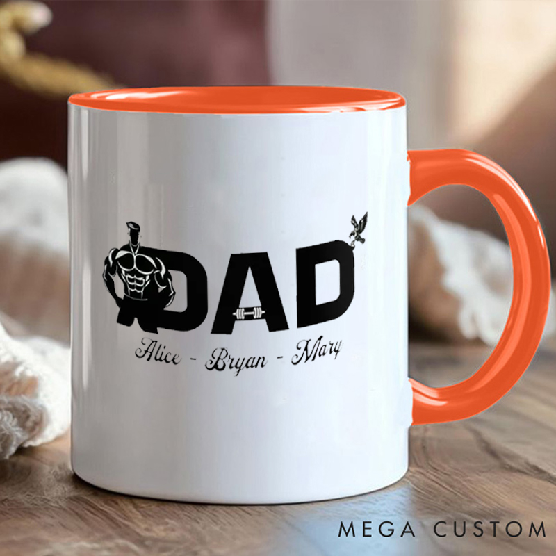 Personalized Dad Fitness Coffee Mug with Gym Loving Dads Gift Motivational Coffee Cup for Fitness Enthusiasts Bodybuilders and Gym Lovers