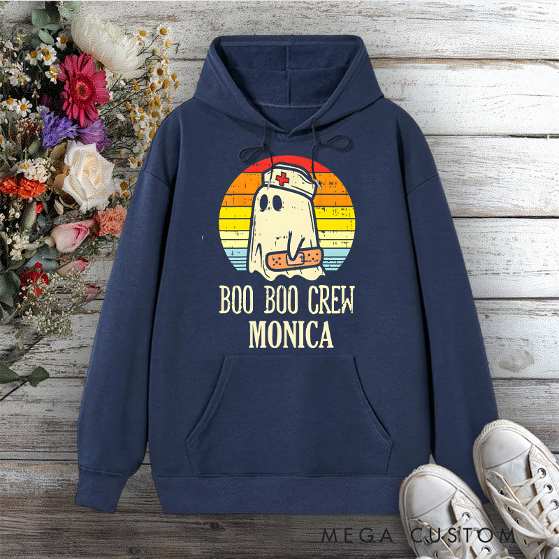Personalized Hoodies for Nurse Boo Boo Crew Spooky Care Design Hoodies International Nurse Day Gift
