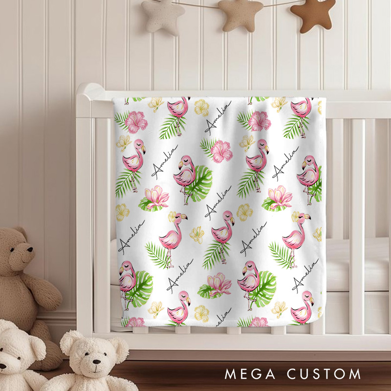 Personalized Floral Garden Pattern Baby Blanket Highlighting A Lovely Floral Garden Design For Charm Baby Blanket  