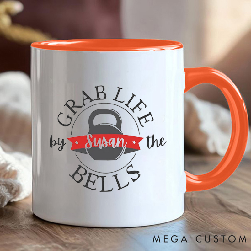 Personalized Kettlebell Coffee Cup Mug with Custom Name Gift Motivational Coffee Cup for Fitness Enthusiasts Bodybuilders and Gym Lovers