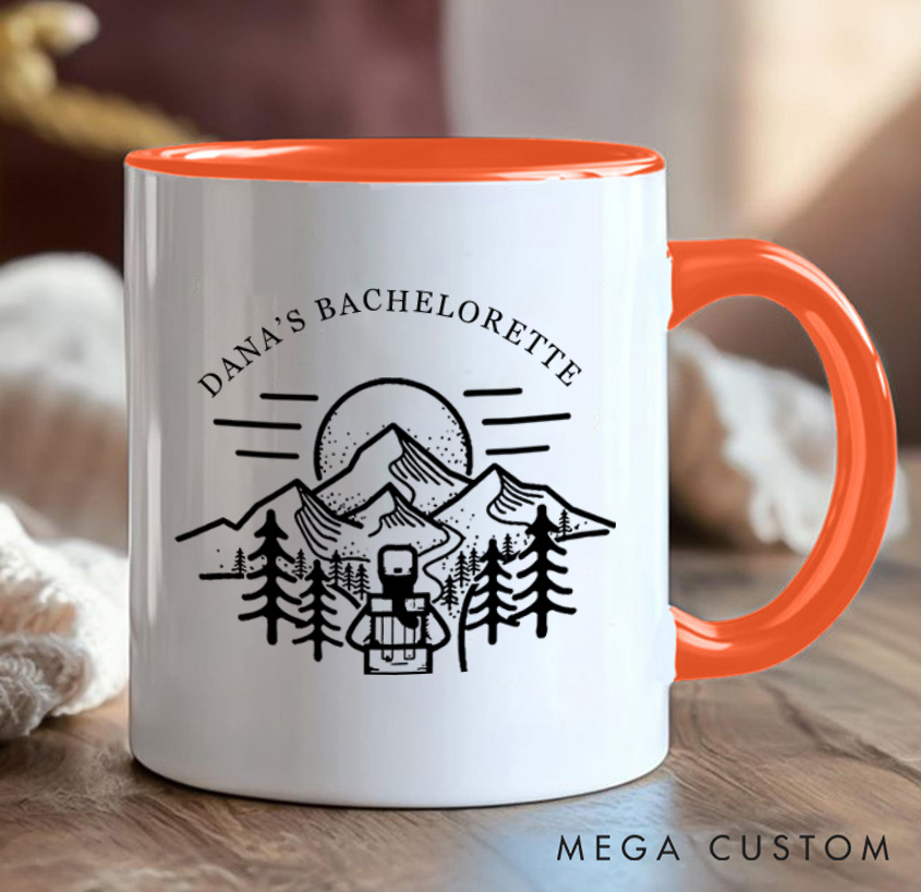 Personalized Hiking Bachelorette Trip Mug Camping Mountain Couple Mug Gift for Outdoors Nature Lovers