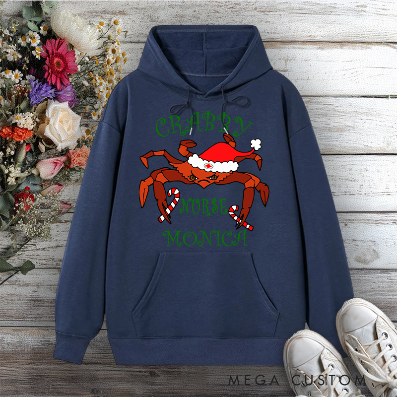 Personalized Hoodies for Nurse Crabby Nurse Holiday Edition Design Hoodies International Nurse Day Gift