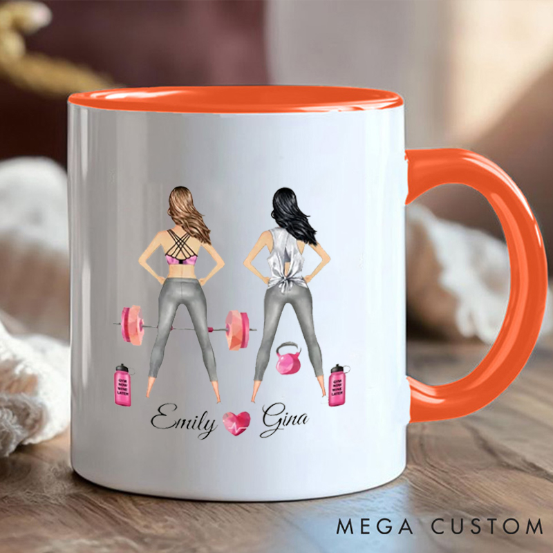 Personalized Squat Gym Buddy Coffee Cup Mug with Double Sided Gift Motivational Coffee Cup for Fitness Enthusiasts Bodybuilders and Gym Lovers
