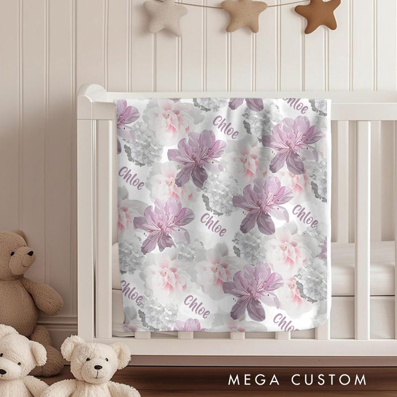 Personalized Butterfly Pattern Baby Blanket Featuring Delicate Butterfly Illustrations And Soft Colors Baby Blanket  