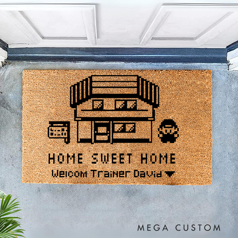 Personalized Home Sweet Home Anime Doormat Video Game Door Mat Welcome Mat for Gamers Anime Lovers 90s Japanese Style Housewarming Gifts