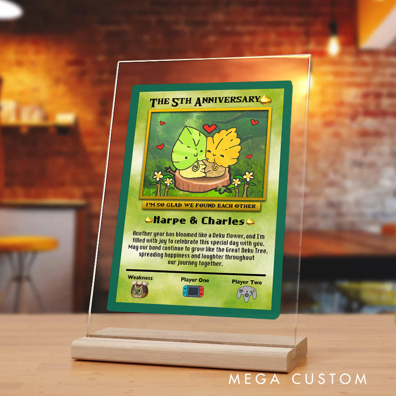 Personalized Korok Anniversary Card Video Game Couple Gifts Geek Gaming Nerd Game Card Anniversary Gifts
