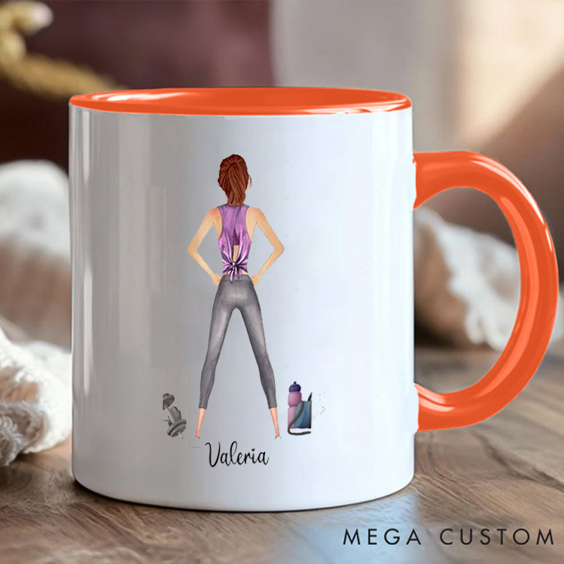 Personalized Fitness Coffee Cup Mug with Just a Girl with Goals for Fitness Enthusiasts Bodybuilders and Gym Lovers