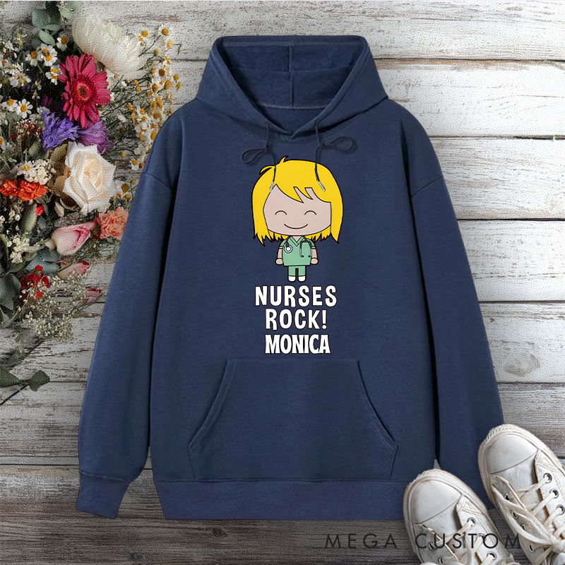 Personalized Hoodies for Nurse Nurses Rock Design Hoodies International Nurse Day Gift