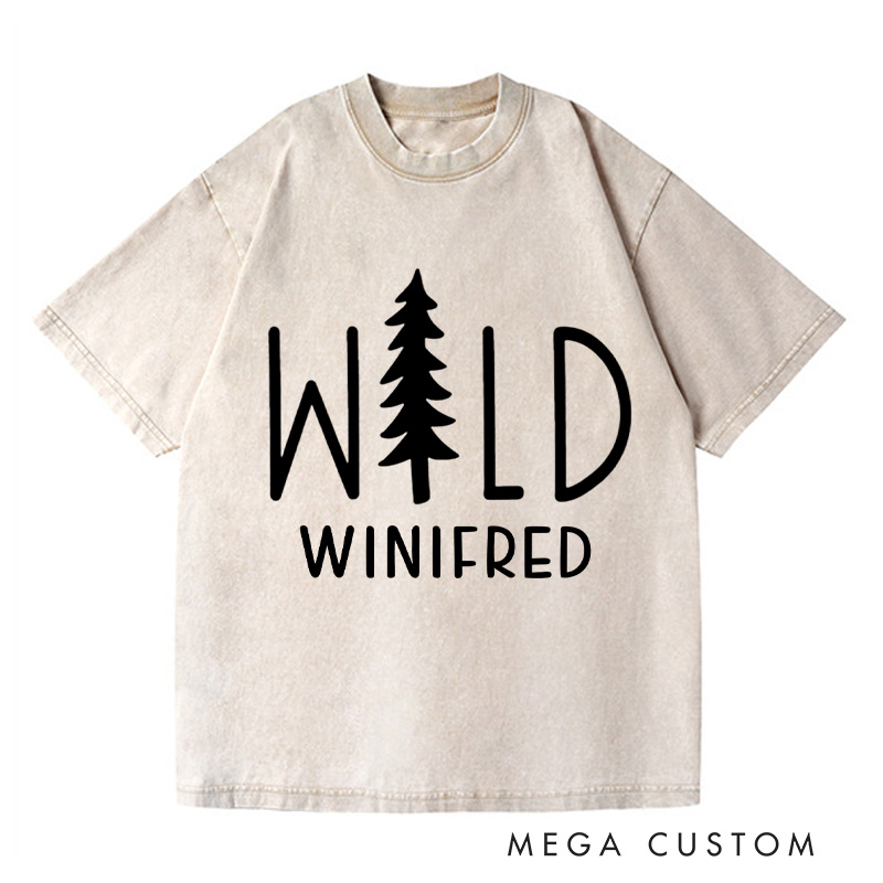 Personalized Wild Washed T-Shirts Traveler Tee Stay Wild Shirt Customized Name Shirt Tee Pine Shirt Gift For Nature Lover