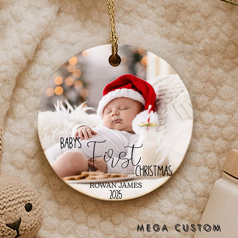 Personalized Baby Photo Baby's First Christmas Ornament