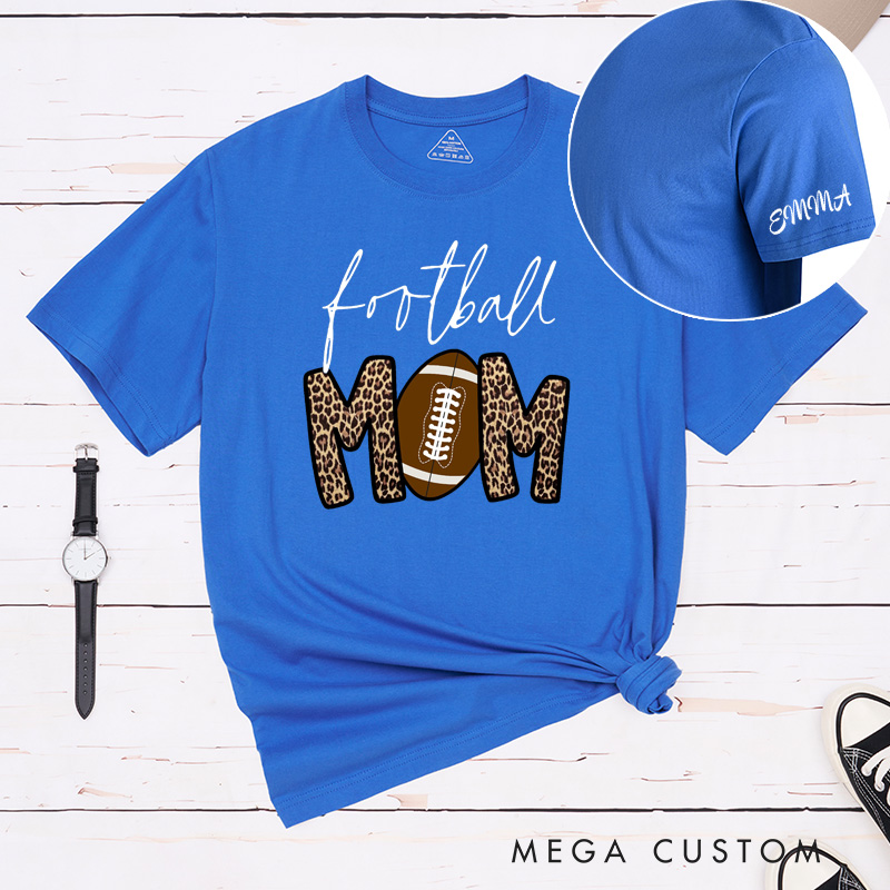 Personalized American Football Mom T-Shirts with Custom Name for Mother's Day