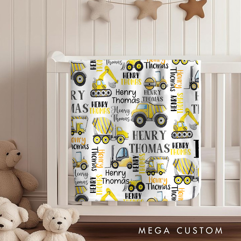 Personalized Name Collage Baby Blanket Showcasing Repeated Names With Playful Fonts Baby Blanket