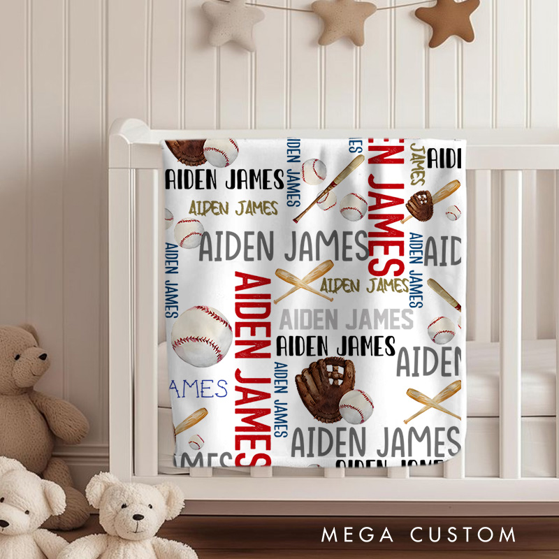 Personalized Name Pattern Baby Blanket Showcasing Repeated Name Prints For A Unique Touch Baby Blanket