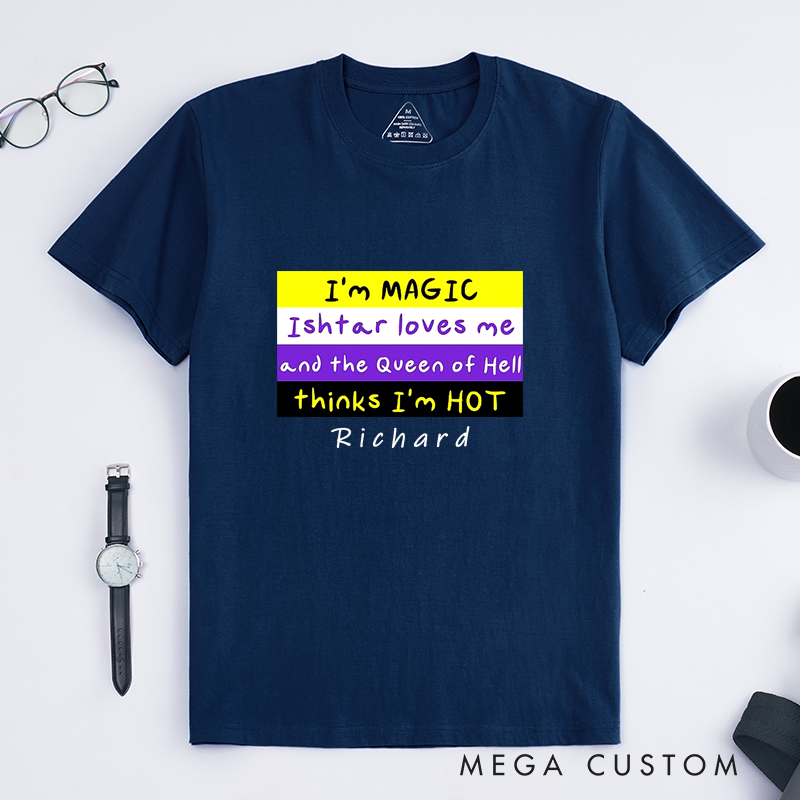 Personalized Magic Queen of Hell T-Shirts Graphic Tee Unique Hot Gift for Men and Women Funny Classic Unisex Top Birthday Present