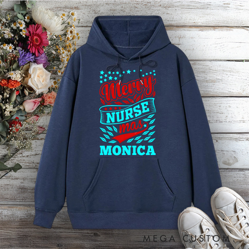 Personalized Hoodies for Nurse Merry Nurse-mas Design Hoodies International Nurse Day Gift