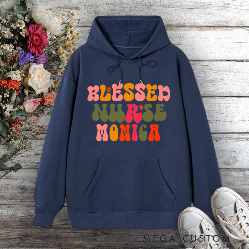 Personalized Hoodies for Nurse Blessed Nurse Design Hoodies International Nurse Day Gift