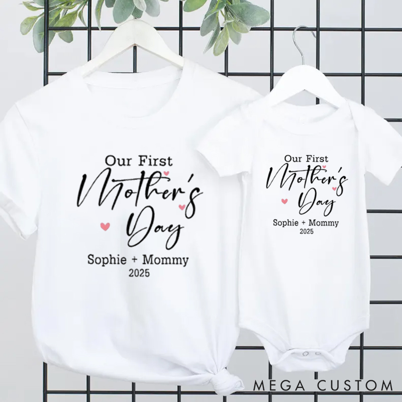 Personalized Our First Mother's Day Simple Style Matching Outfit