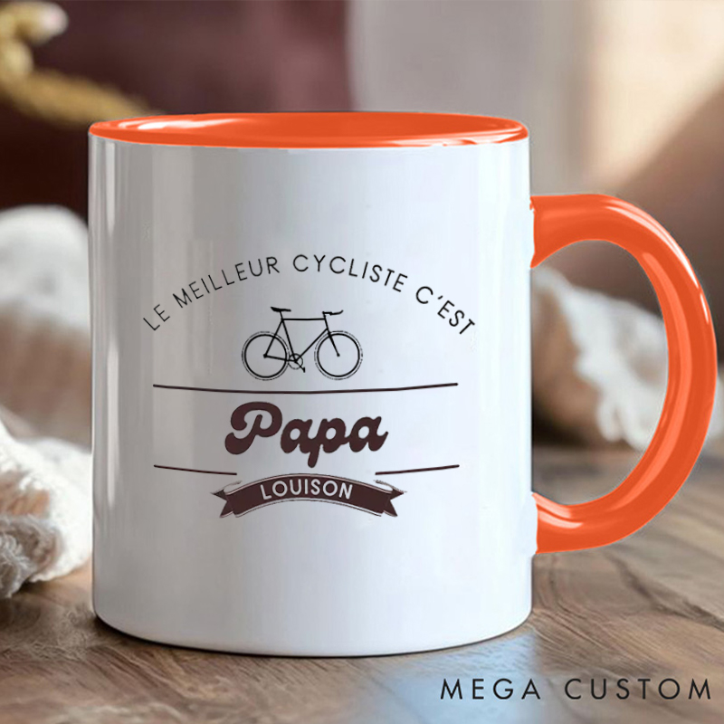 [Copy]Personalized Watercolor Cyclist Coffee Cup Mug with Art for Outdoor Adventures Riding Cycling Biking Enthusiasts