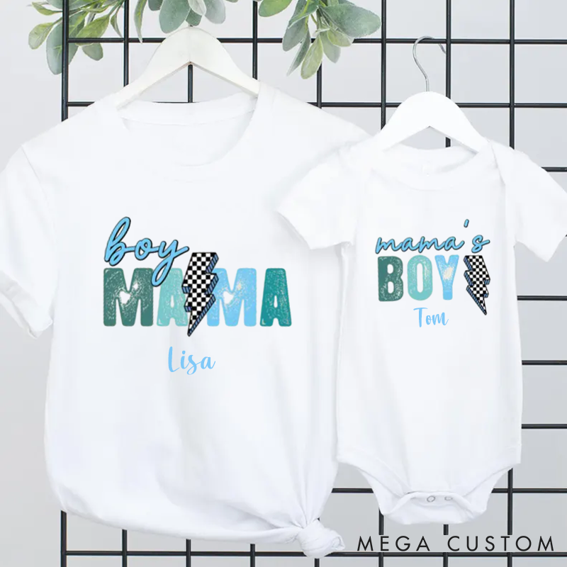 Personalized Our First Mother's Day Boy Mama and Mama's Boy Matching Outfit