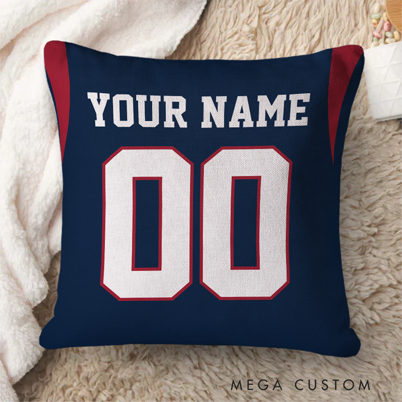 Personalized American Football and Rugby Throw Pillow with Custom Name and Double Zero Design