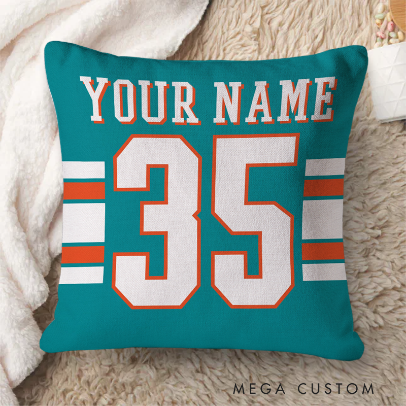 [Copy]Personalized American Football and Rugby Bold Stripes Pillow with Custom Name and Number